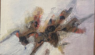 a painting of a man riding a horse in the snow