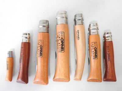 six different types of woodworking tools are lined up on a table