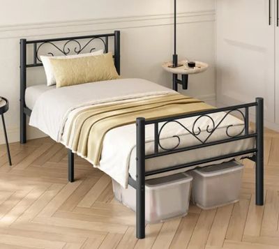 Structure de lit simple en métal, convient à matelas de 90 x…