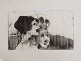 un dessin en noir et blanc représentant une femme et un chat