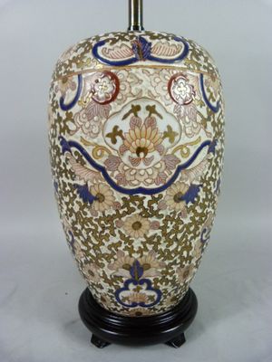 * CHINE - Pied de lampe de forme balustre en émaux cloisonné…