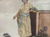 painting of a man standing in front of a painting of a tree