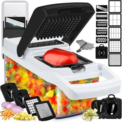a close up of a vegetable slicer with vegetables in it
