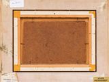 an image of a painting of a square frame with a brown background