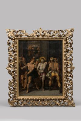une image représentant un tableau où l'on voit un groupe d'hommes dans une pièce