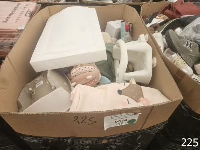 a box full of assorted items sitting on a table