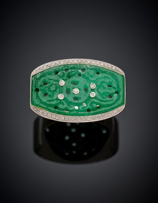 a jade and diamond ring
