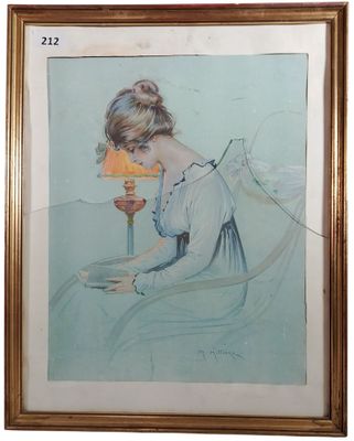 an image of a painting of a woman with a lamp in her hand