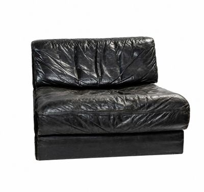 black leather chair on a white background with a white background