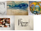 quatre images différentes représentant divers dessins sur papier