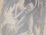un vieux livre sur lequel est dessiné un ange