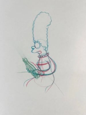 une image représentant le dessin d'une femme portant un chapeau et des lunettes