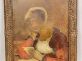 an image of a painting of a woman holding a cat
