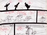 sketches of a comic strip with a bunch of characters on it