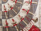 an image of a scarf with a bunch of items on it