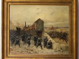 an image of a painting of a group of men on horseback