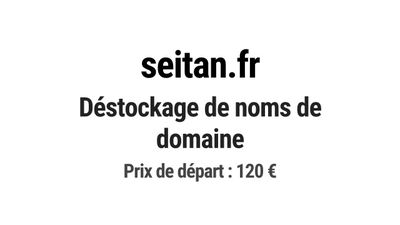Nom de domaine seitan.fr. Catégorie: Alimentation.