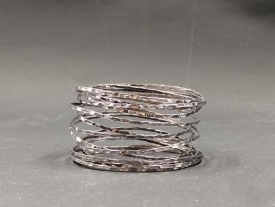 Lot de cinq bagues empilables en argent sterling