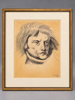 un dessin en noir et blanc représentant un homme aux cheveux longs