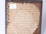 an old wooden box with a piece of paper on top of it