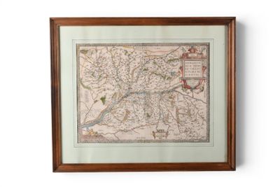 a framed map of the city of london in a wooden frame