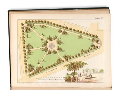 a picture of a map of a park in the middle of a book