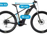the size of a mountain bike is shown on a white background
