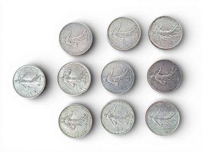 10 Piéces de 5 fr argent semeuse (poids (120 gr) - Photo 1