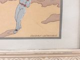 a picture of a painting of a woman holding an umbrella