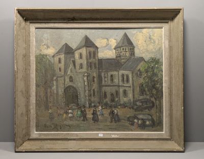 Emile BREYSSE (1880-1965). Vue de village.