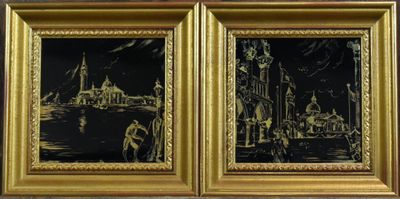 ECOLE XXE siècle Deux vues de Venise