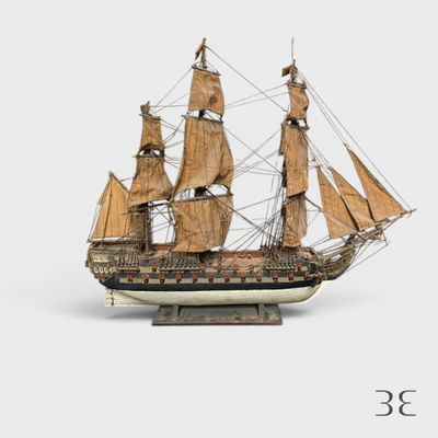 une image représentant la maquette d'un voilier sur un fond blanc