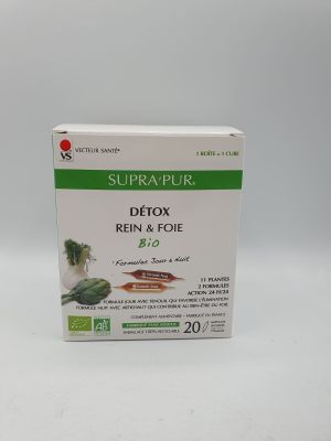 une boîte de « detox » et de foie posée sur une table