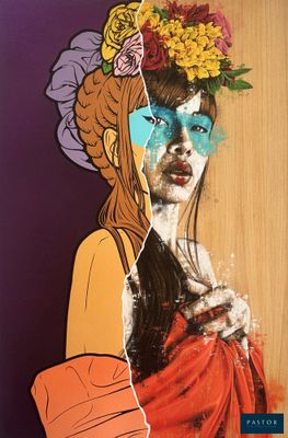 a painting of a woman with a flower crown on her head