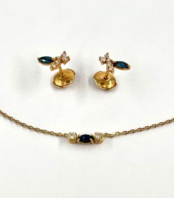 gros plan d'un collier et de boucles d'oreilles sur une surface blanche