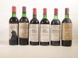 six bouteilles de vin sont alignées sur une table