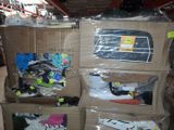 many boxes that are stacked on top of each other in a store