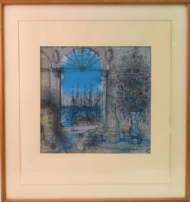 a picture of a picture of a painting of a garden