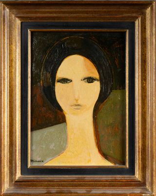 une peinture à l'huile représentant une femme coiffée d'un turban