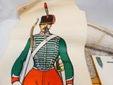 le dessin d'un homme en uniforme militaire sur une feuille de papier