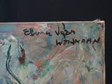 a painting on a easel with a quote written on it