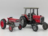 a toy tractor with a trailer attached to it