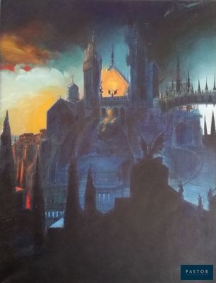 une image représentant la couverture d'un livre avec un château en arrière-plan