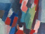an image of a painting of a man and a woman walking down a street