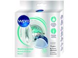 éponge de lavage Woro avec un manche vert et une boîte blanche