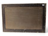 an old wooden picture frame with a black and white border