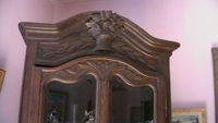 Bibliothèque normande en chêne sculptée de feuillages ouvran… (photo 3)