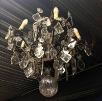 Lustre de style Louis XV en bronze doré, verre et cristal, X…