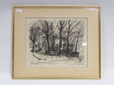 une image représentant un dessin d'une calèche devant une maison