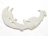 a picture of a white bird brooch on a white background